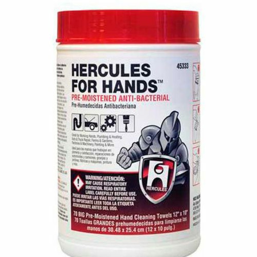 Metalworking Fluids * | Best Deal Hercules 45333 Hercules For Hands Pre-Moistened Towels 70 Towels Per Tub 12" X 10" Pkg Qty 6