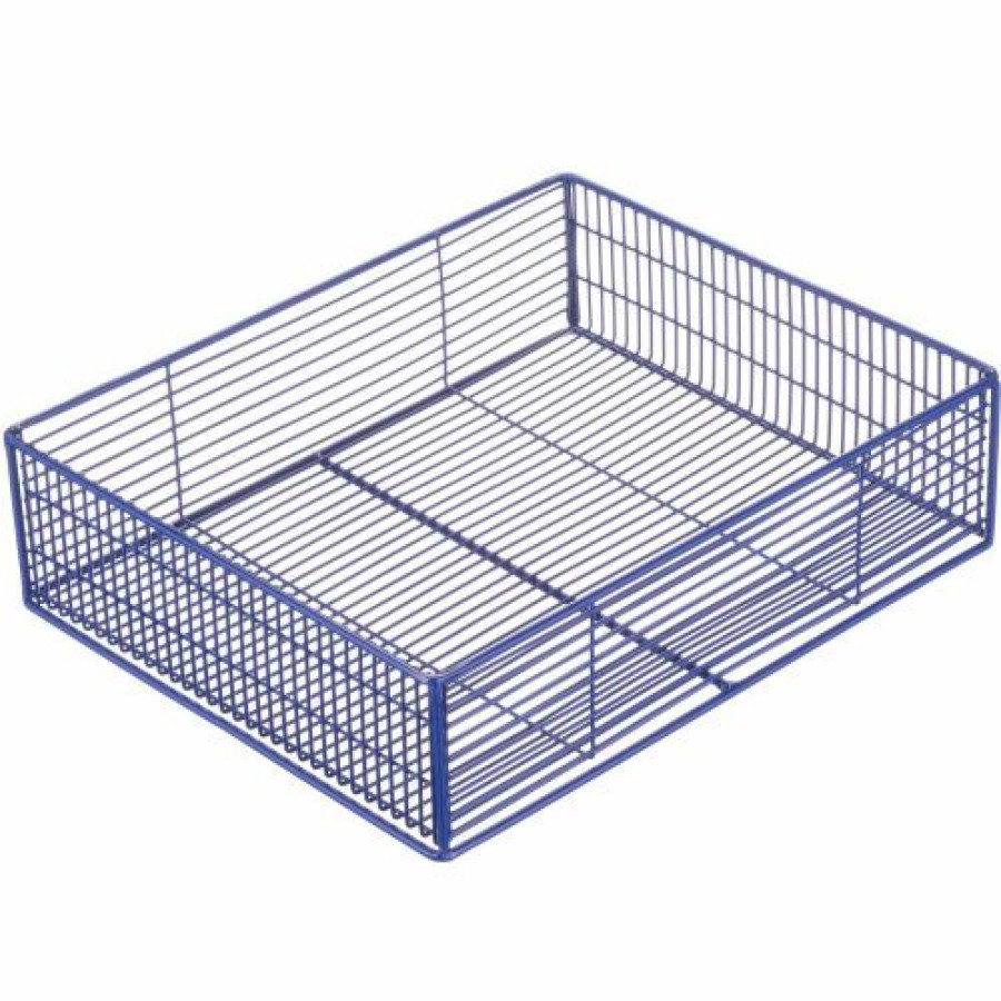 Parts Cleaning & Treating * | Best Deal Marlin Steel Plain Steel Display Basket Blue 14"L X 11"W X 3-1/2"H, Qty 5+